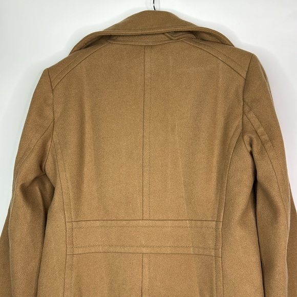 J. Crew Tan Wool Button Pea Jacket Size Small - Picture 5 of 8